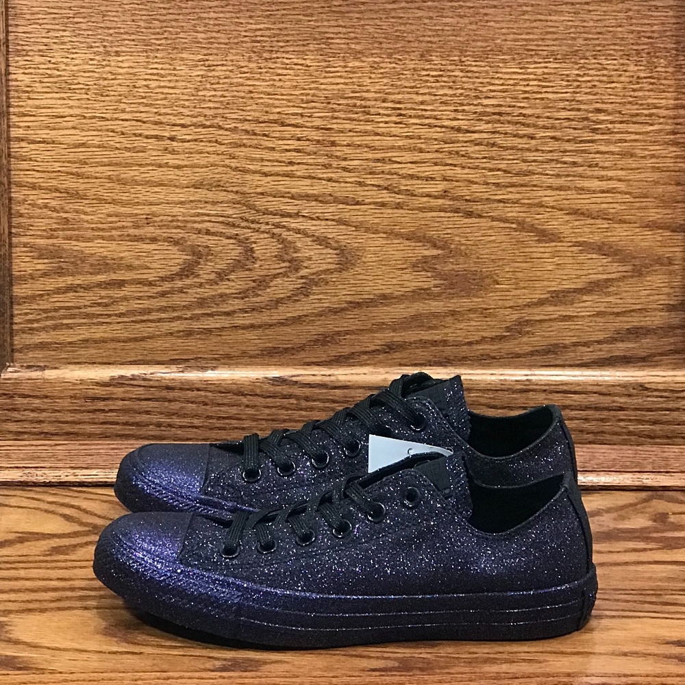 Converse CTAS Ox Low Top Purple Black Glitter Shoe